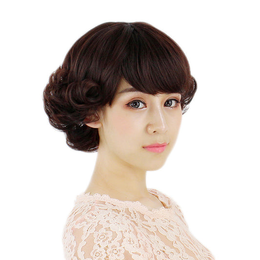 Female Headgear Collarbone Cover Face Trimming Fluffy Inner Buckle Popular Wig Short Curly Hair