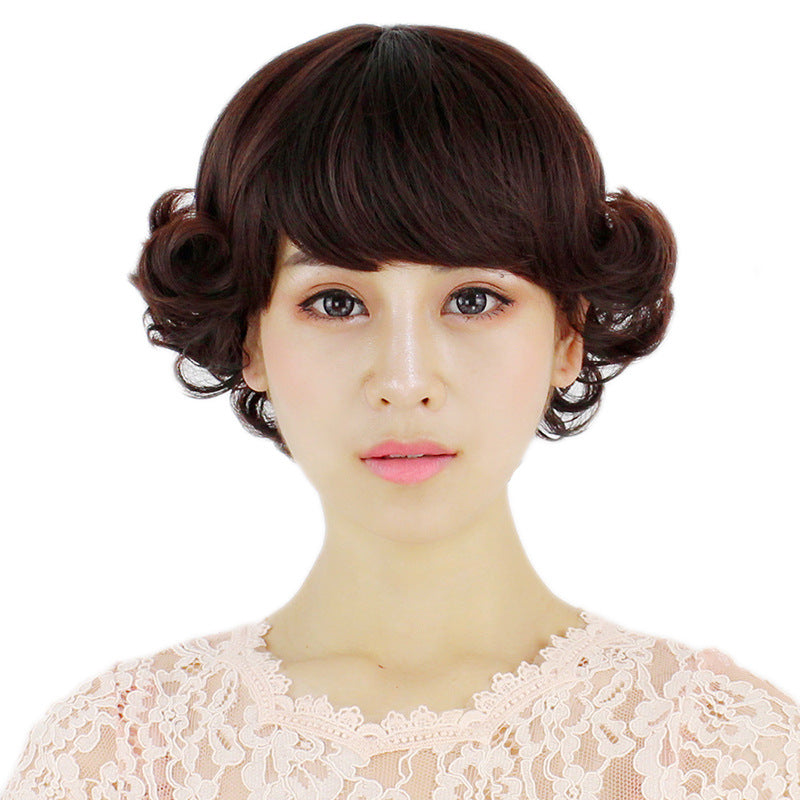 Female Headgear Collarbone Cover Face Trimming Fluffy Inner Buckle Popular Wig Short Curly Hair