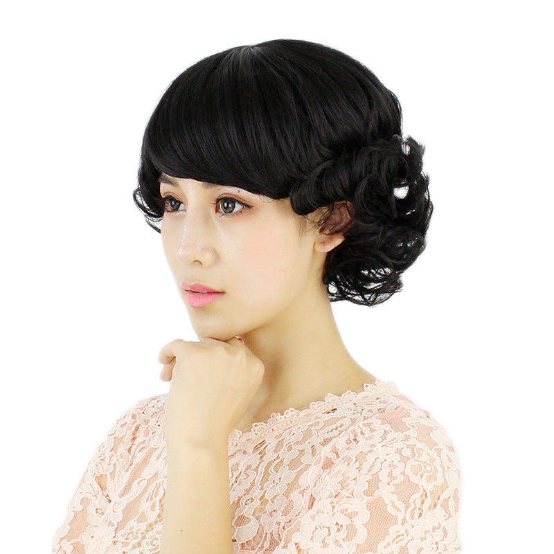 Female Headgear Collarbone Cover Face Trimming Fluffy Inner Buckle Popular Wig Short Curly Hair