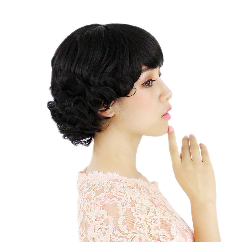 Female Headgear Collarbone Cover Face Trimming Fluffy Inner Buckle Popular Wig Short Curly Hair
