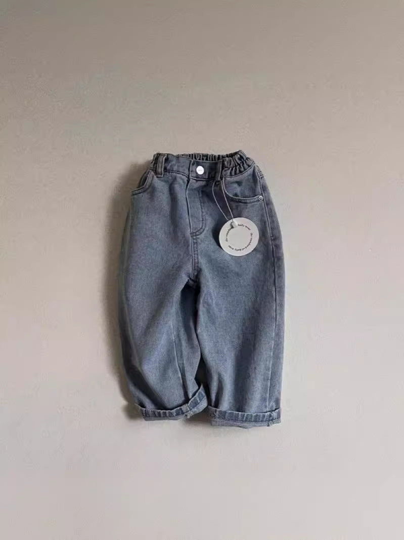 Women's & Men's Band Elastic Solid Color Versatile Casual Children's Pants