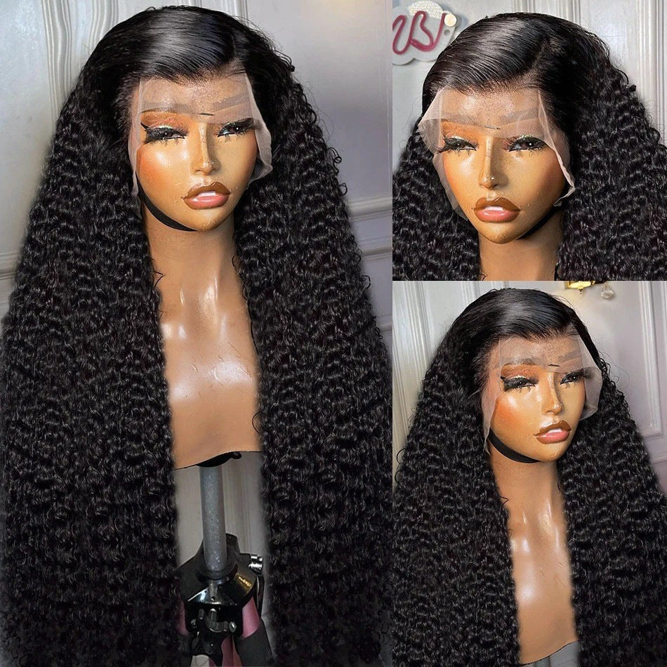 Women's Large Lace Front Middle African Small Wig Long Curls