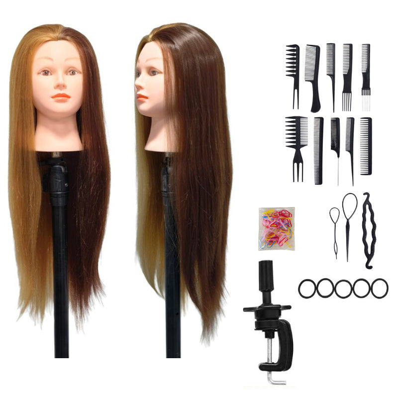 Model Head Practice Hairdressing Hair Cutting Teaching Mock Other Wig