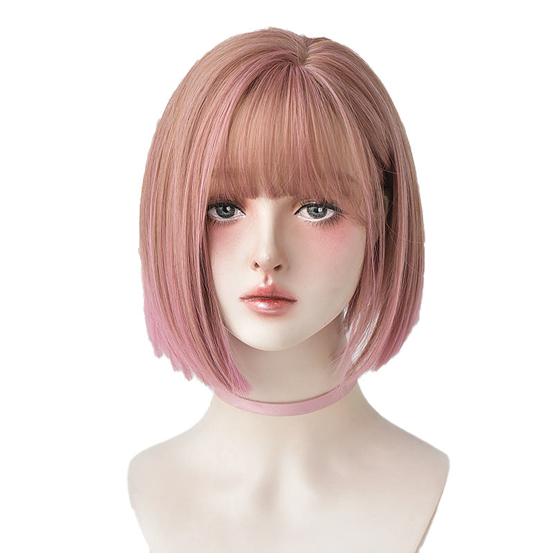 Women's Air Bangs Fluffy Pink Personality Ear Wig Short Straight Hair