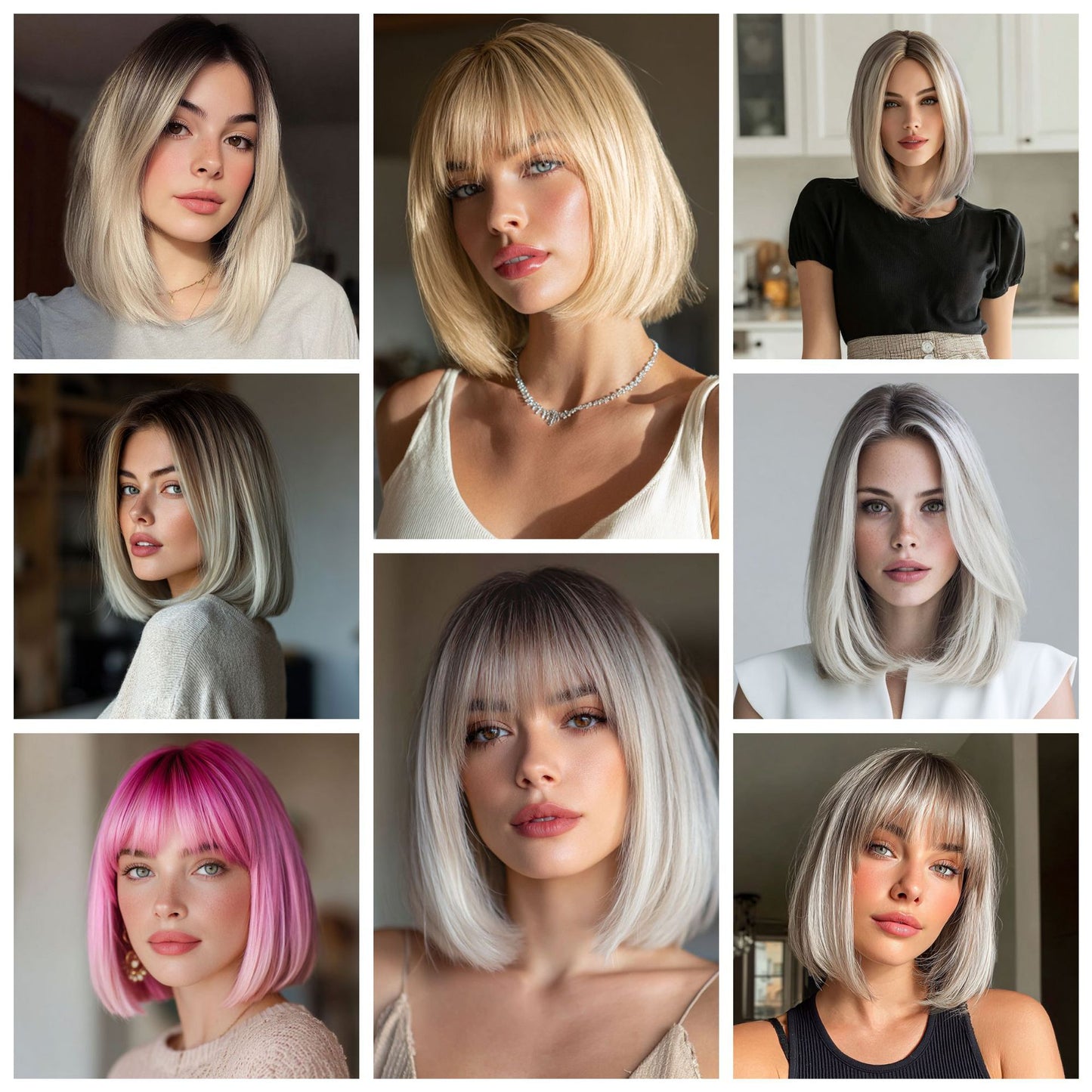 Innovative Women's Fiber Fashion Inner Buckle Wig Short Straight Hair