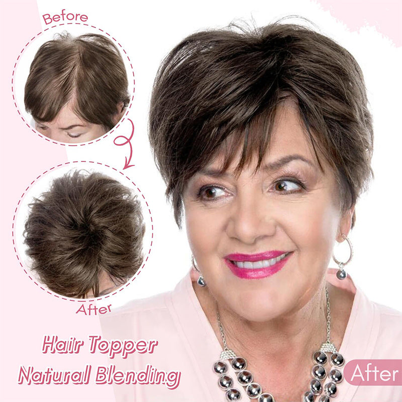 Women's Hairpiece Chemical Fiber Short Curly Increase Cover Gray Wig