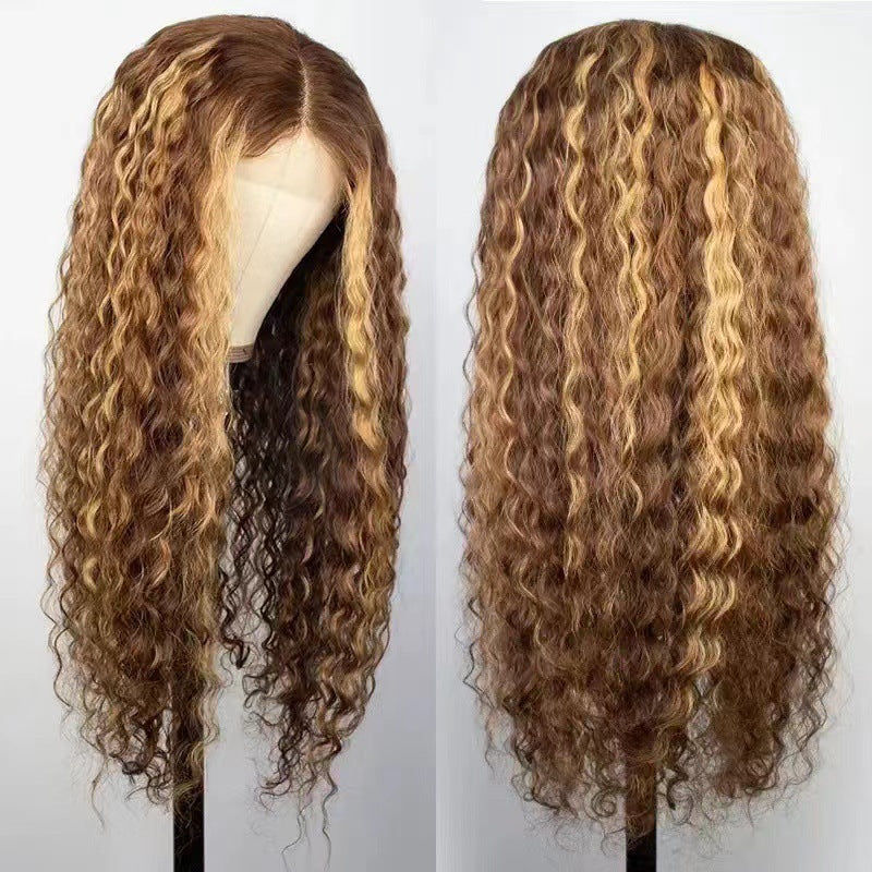 Color African Wigs With Small Curly Hair Chemical Wig Long Curls