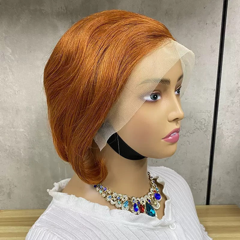 Human Can Be Permed Dyed Head Wig Short Curly Hair