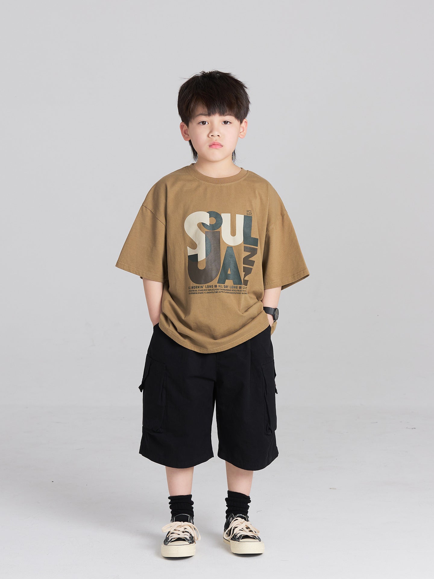 Children's Clothing Boy Loose Short Sleeve Irregular Children's T-shirt
