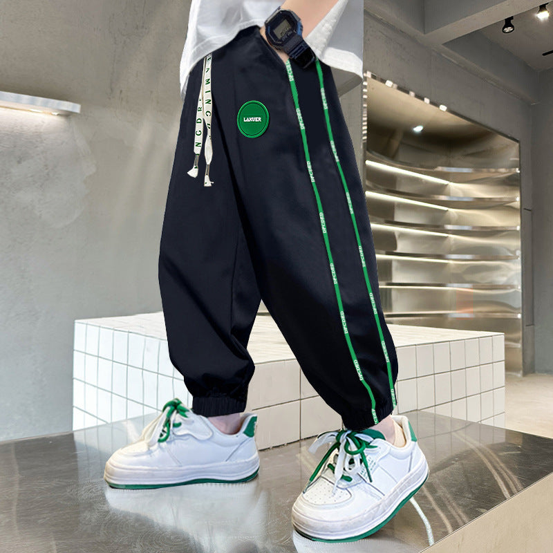 Children's Trousers Thin Casual Sportswear Middle Big Korean Children's Pants