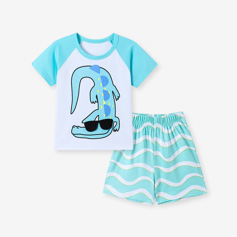 Children's Summer Short-sleeved Two-piece Casual Clothes Children's Suit