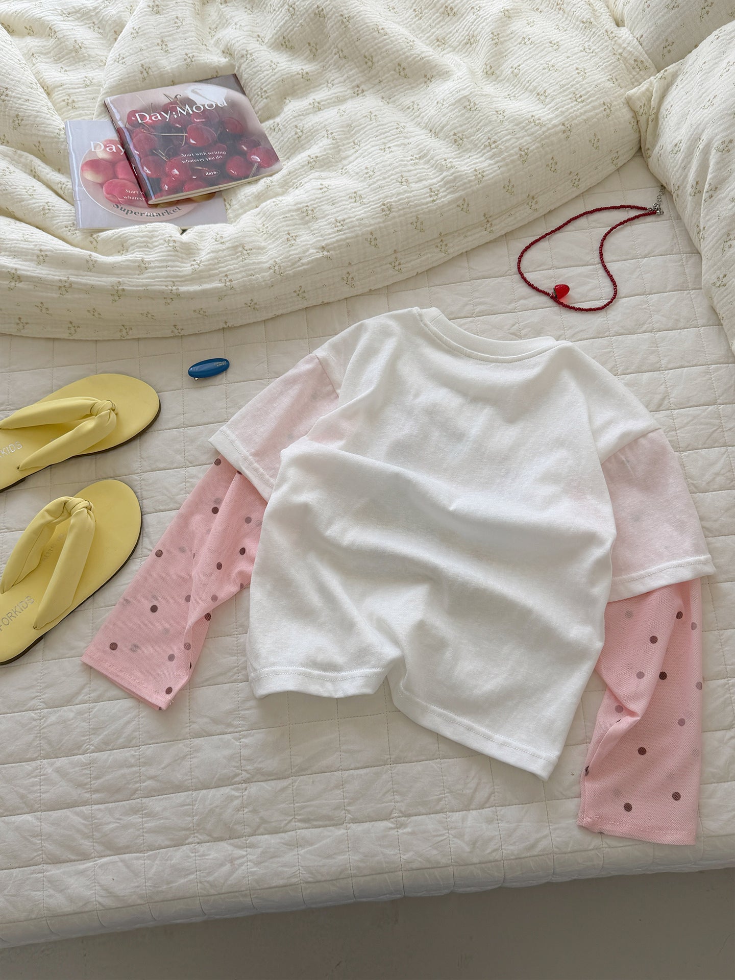 Stitching Sleeves Fake Two-piece Summer Versatile Casual Fashion Sun Protective Children's T-shirt