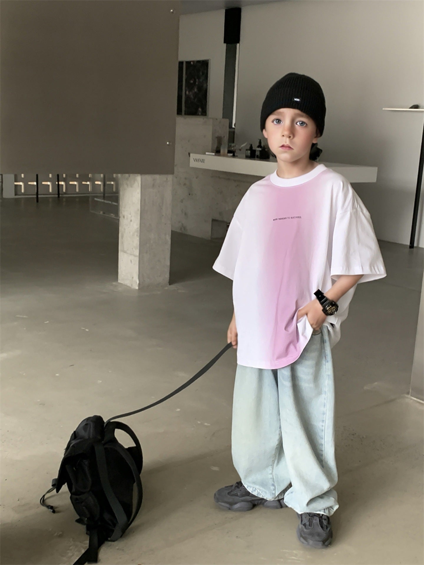 Children's Boys Older Crew Neck Short Sleeves Fashionable Half Sleeve Korean Children's T-shirt