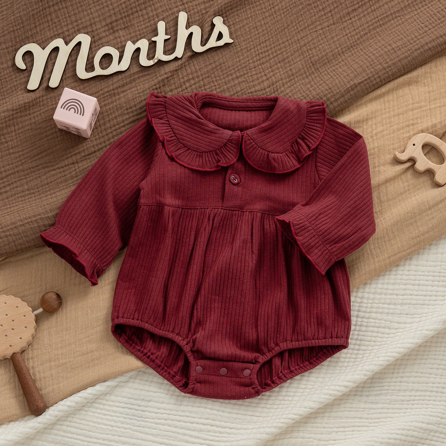 Infant Born Red Days Old One Month Clothing Festive Long-sleeved Jumpsuit, Climbing Suit