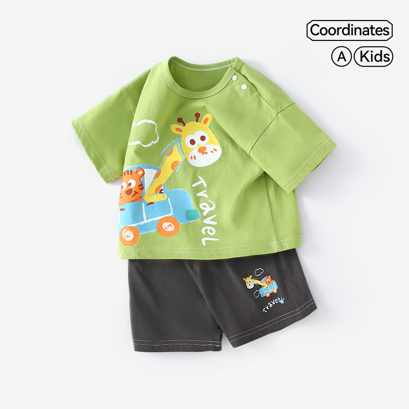 Short Sleeve Thin Boys Infant Clothes Toddler Children's Suit