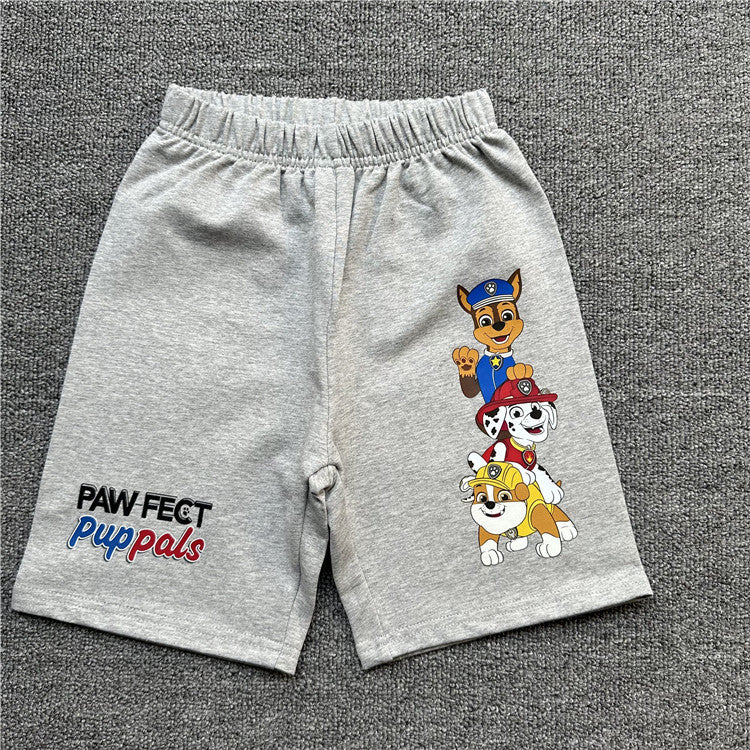 Children's Summer Dog Cartoon Short Sleeve Clothing Stretch Children's T-shirt