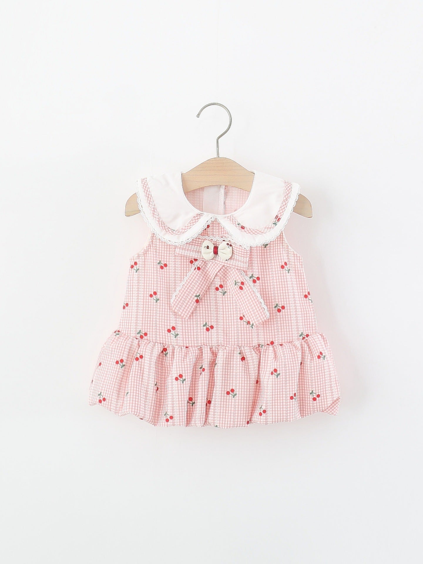 Children's Clothing Sleeveless One-piece Summer Infant Doll Collar Cherry Children's Dress