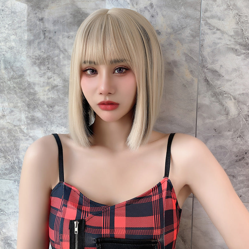 Dyed First Love Head Collarbone Length Haircut Realistic Natural Wig Short Straight Hair