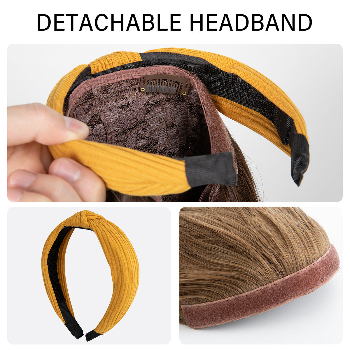 Female Hair Replacement Curly Headband Half Headgear Big Wig Long Curls
