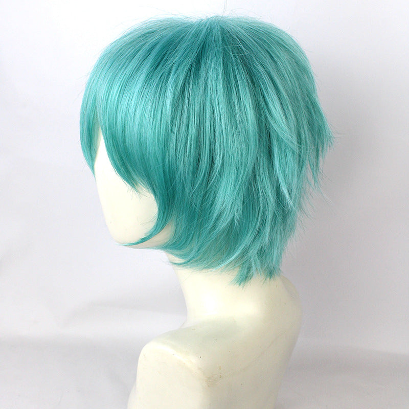 Men's Love War Water Blue Phase One Cos Wig