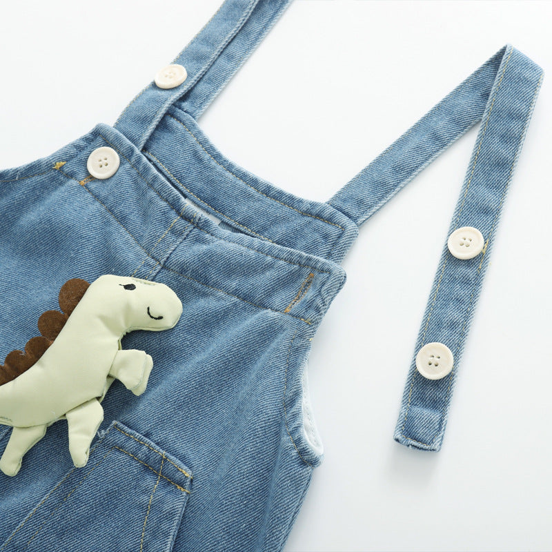 Denim Overalls For Boys Cute Fashionable Jumpsuit, Climbing Suit