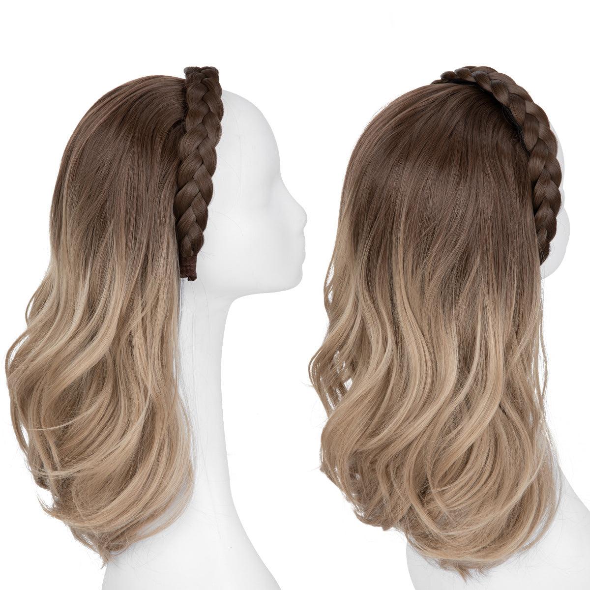 Plaits Headband One-piece Hair Replacement Curly Wig Long Curls