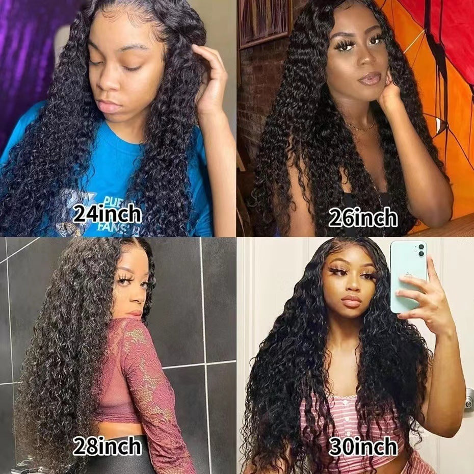 Black Straight Hair Small Curly Latin Wig Long Curls