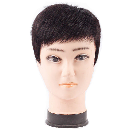Men's Hair Covering Gray Bald Real Realistic Men's Wig