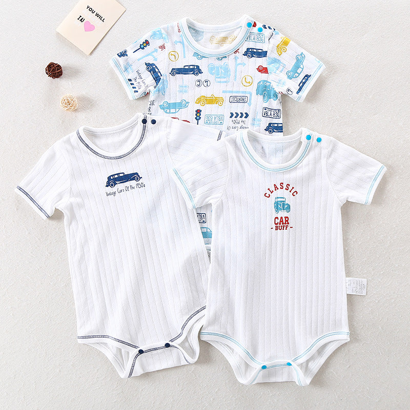 Children's Pieces 2 Packs Starting From Jumpsuit Short Sleeve Born Triangle Jumpsuit, Climbing Suit