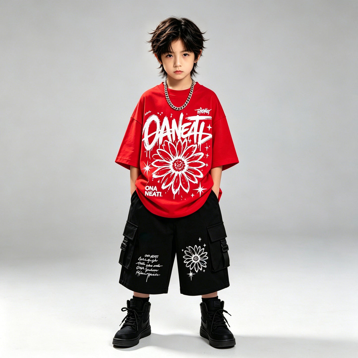 Children's Sleeve Boys Costume Cool Handsome Stylish Children's Suit