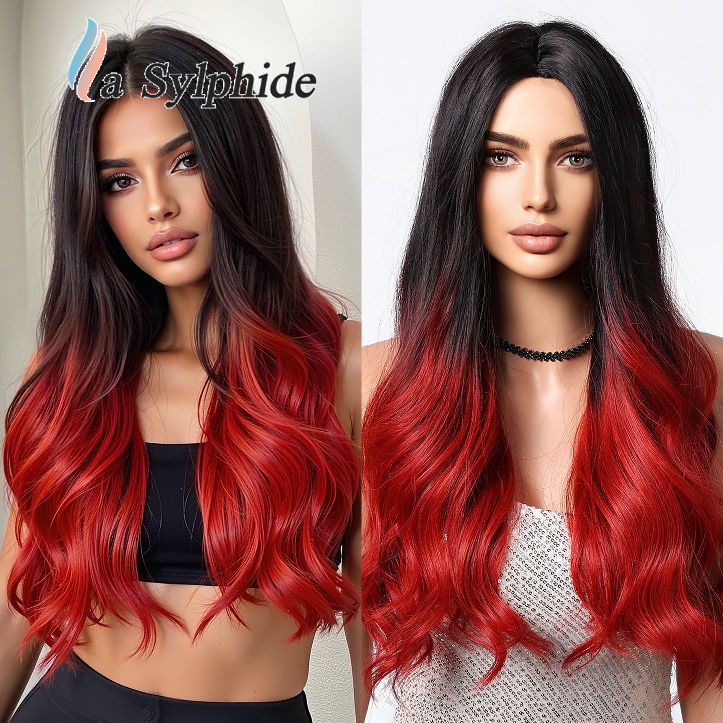 Curly Hair Fluffy Big Wave Temperament Face Repair Fiber Colorful Wig Long Curls