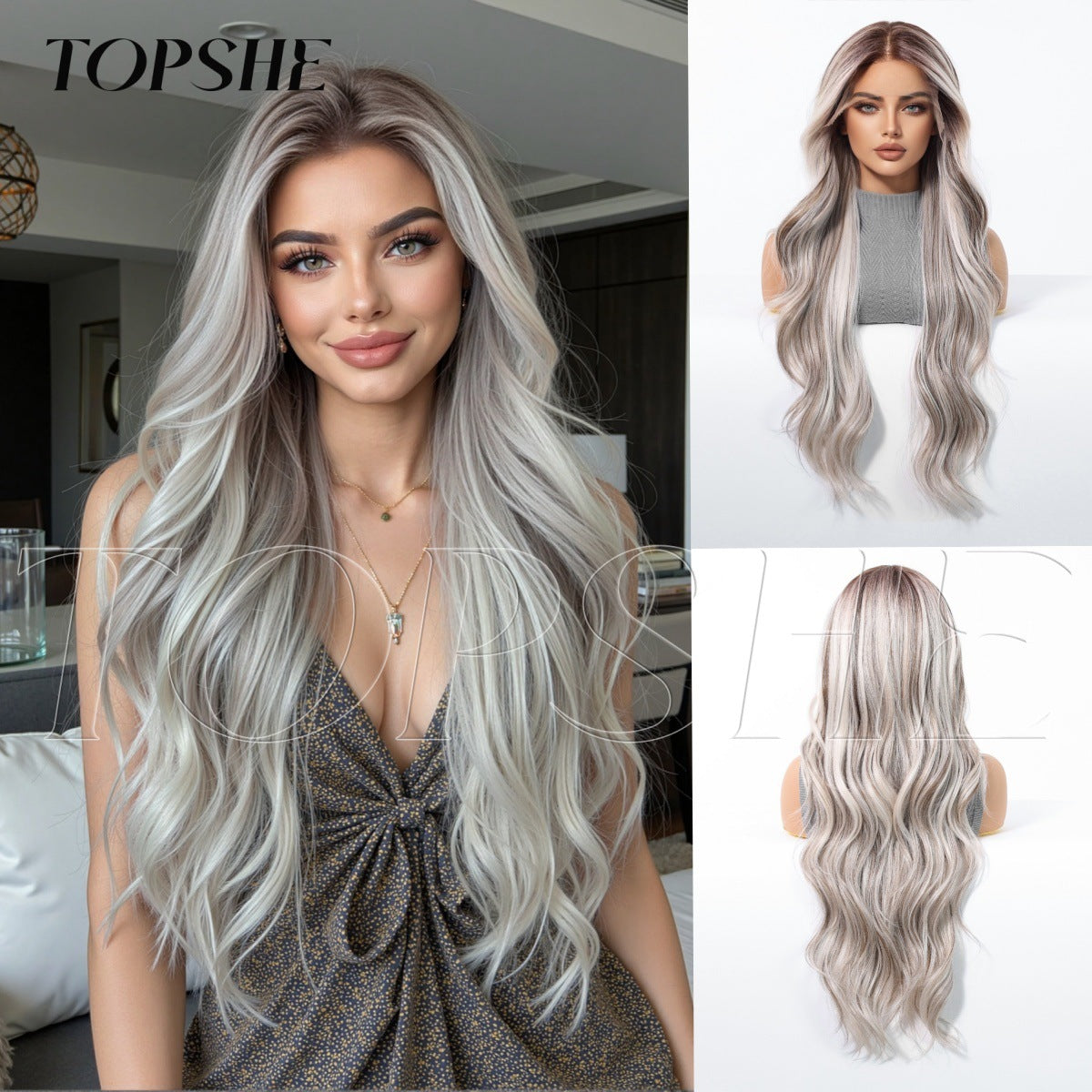 Women's For Can Be Divided Into Dark Brown Curly Hair At Wig Long Curls