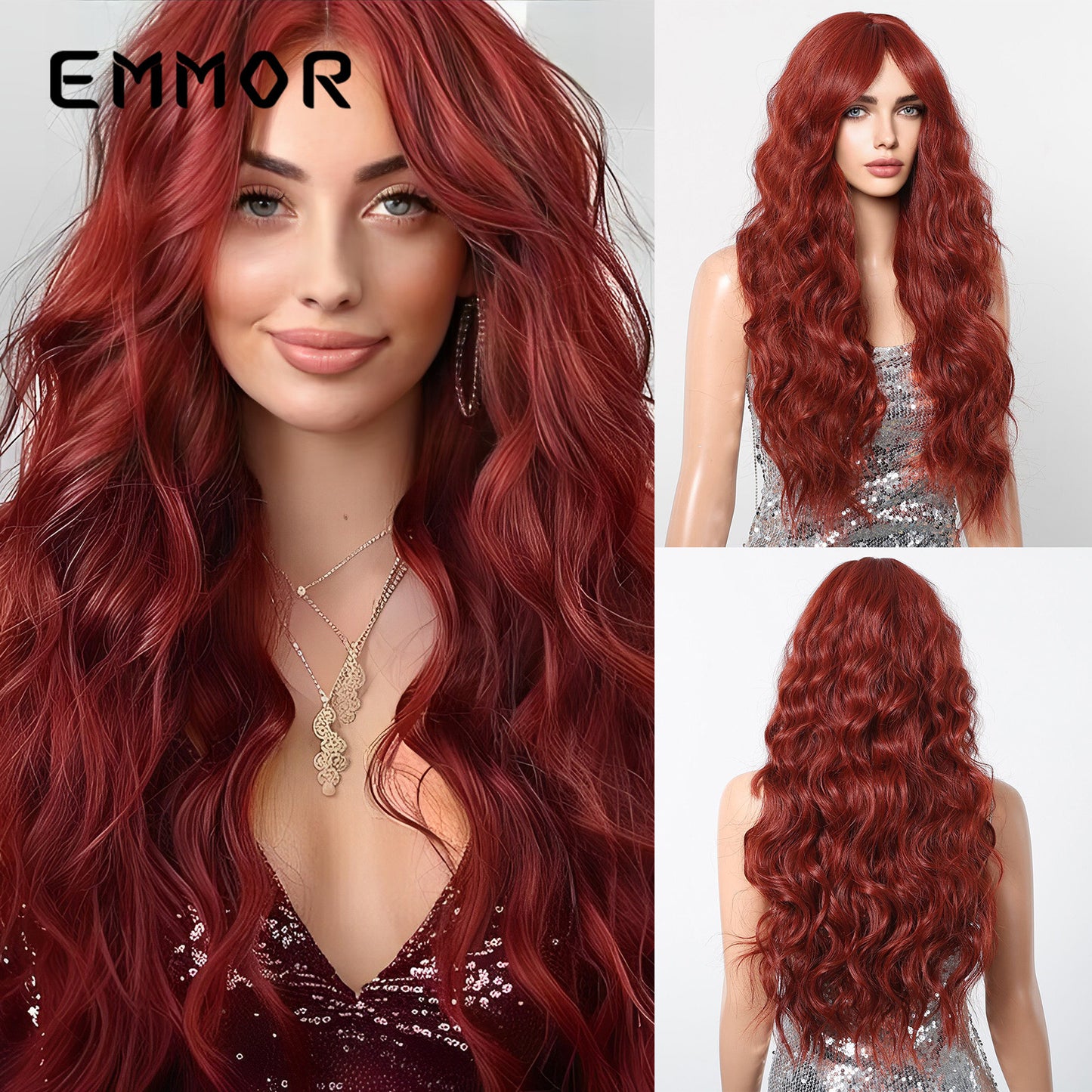 Bangs White Curly Hair Festival Atmosphere Wig Long Curls