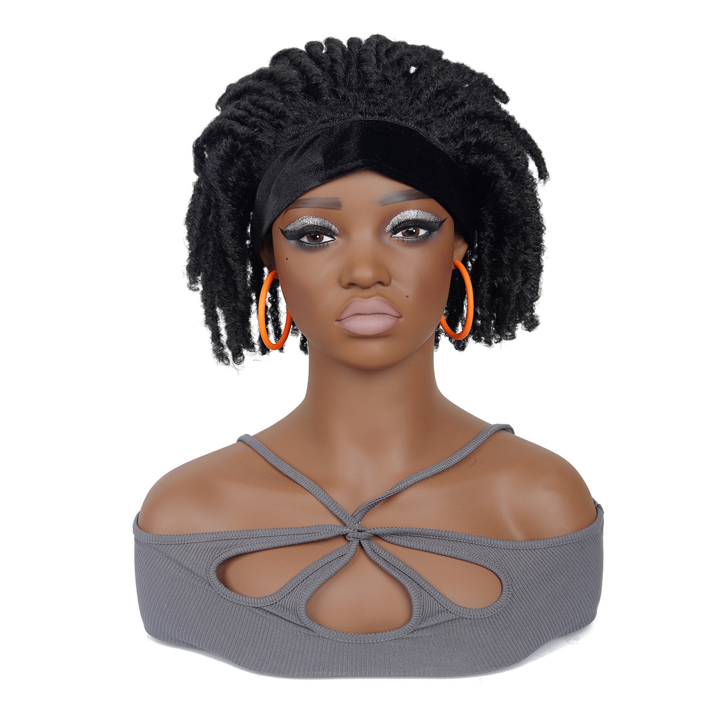 Women's Explosion Head Cover African Tube Qu Hollow Curler Wig Short Curly Hair