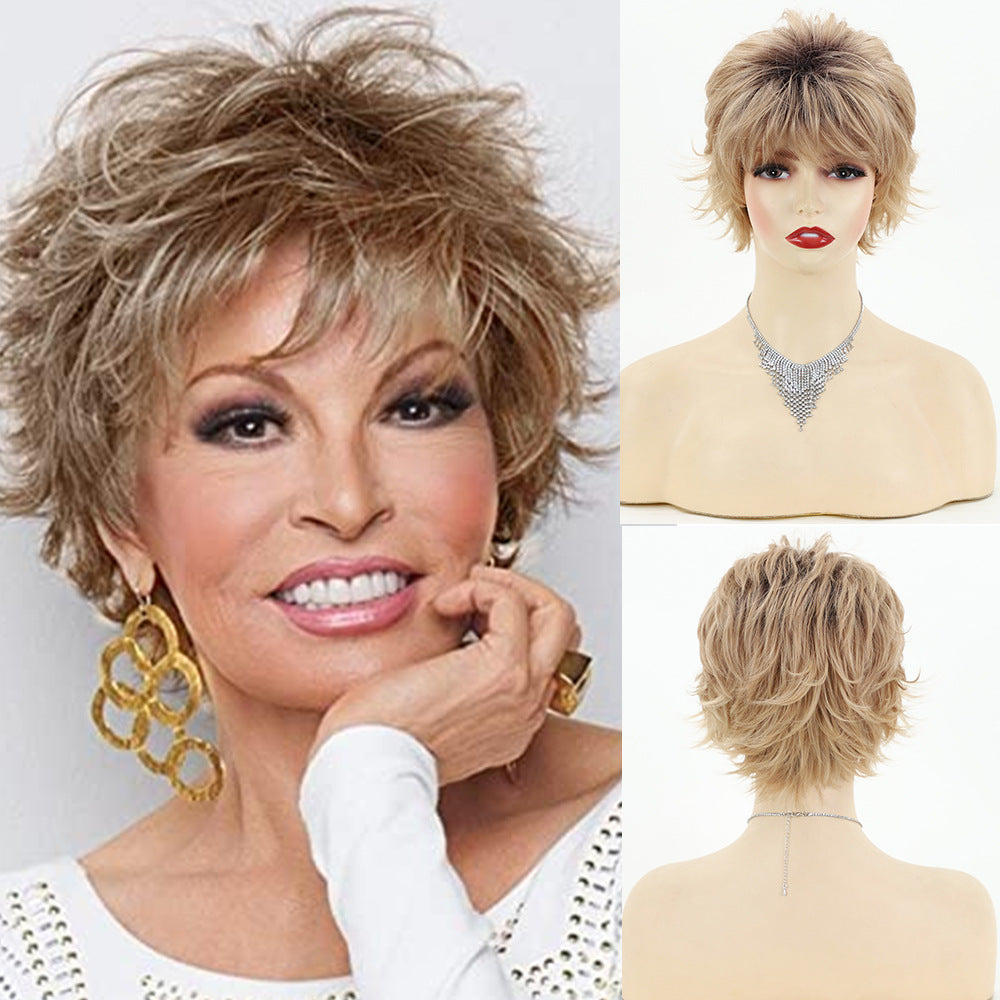 Fashionable Elegant Fluffy Chemical Fiber Female Wig Short Curly Hair