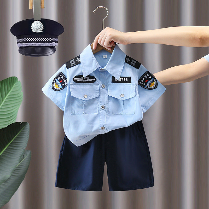 Children's Traffic Police Uniform Boys Summer Short-sleeved Children's Suit