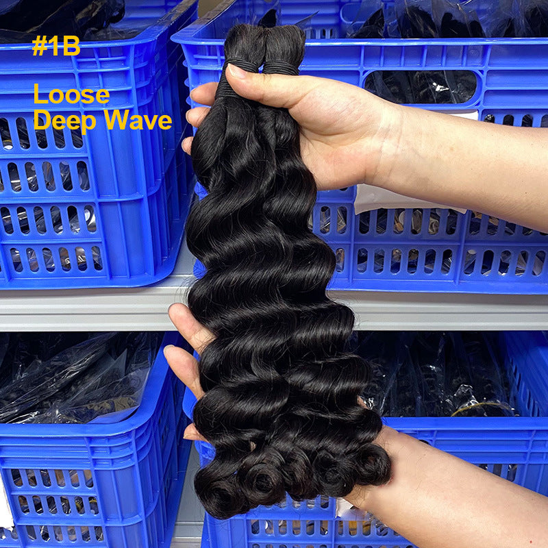 Innovative Charming Casual Human Bulk Band Real Hair Wig