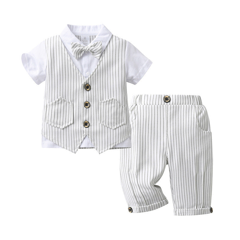 Children's Set Boy Summer Clothing Short Sleeve Gentleman Children's Suit