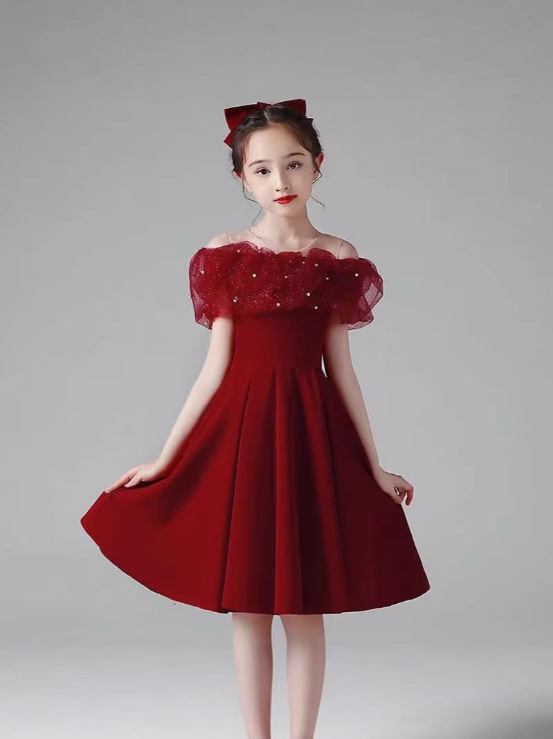 Children's Fashionable Princess Wedding Birthday Host Pettiskirt Children's Dress