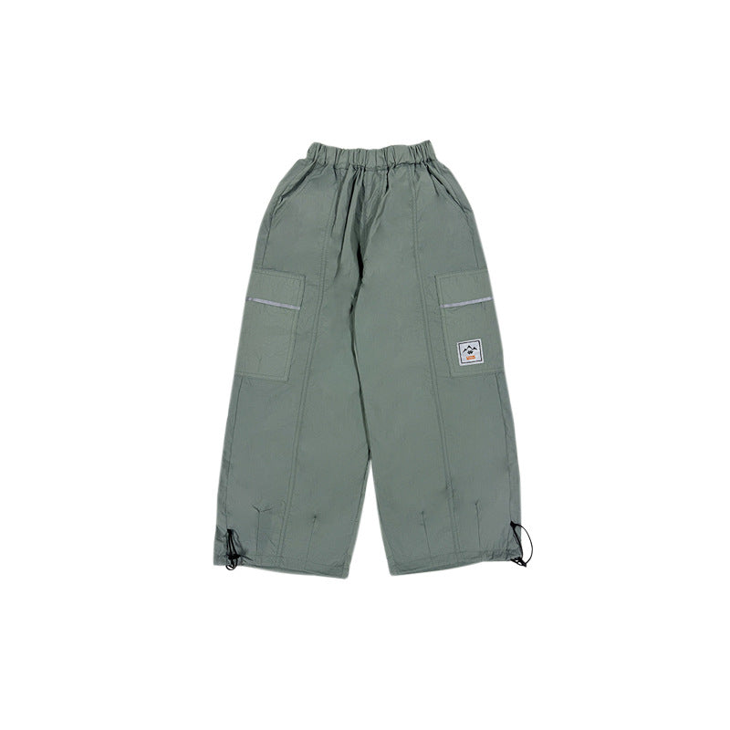 Children's Spring Boys Drawstring Trousers Outdoor Waterproof Hard-wearing Children's Pants