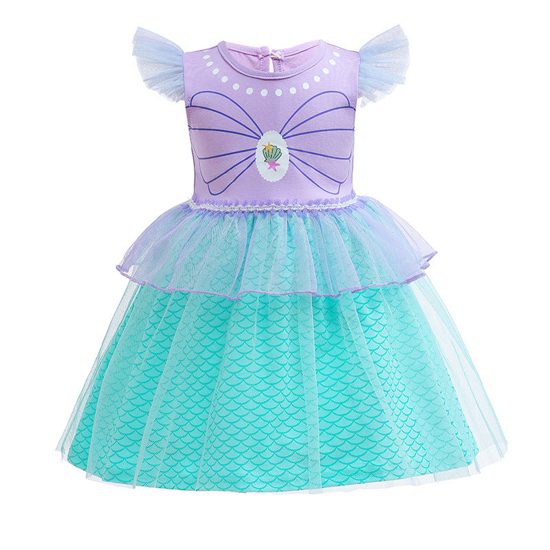 Sleeveless One-piece Western Style Lace Skirt Children's Dress