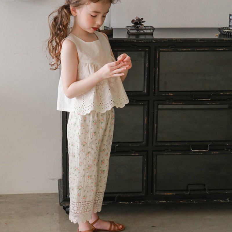 Children's Summer Strawberry Shan Clothing Floral Flower Children's Pants