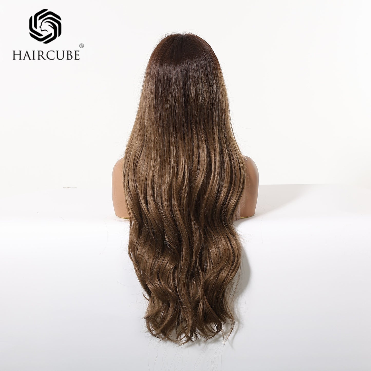 Roll Curly Hair With Bangs Natural Dark Brown Daily Chemical Wig Long Curls