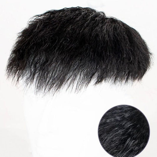 Men's Short Hair All Real Texture Perm Head Wig
