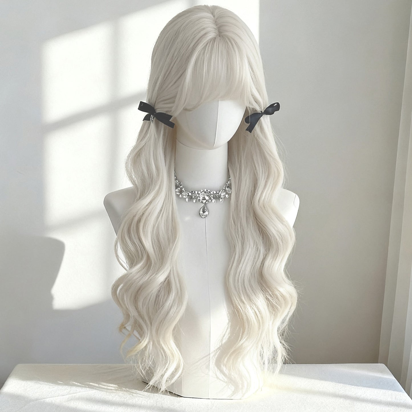Natural Fluffy Fashion Seamless Mid-length Bangs Big Wave Wig Long Curls