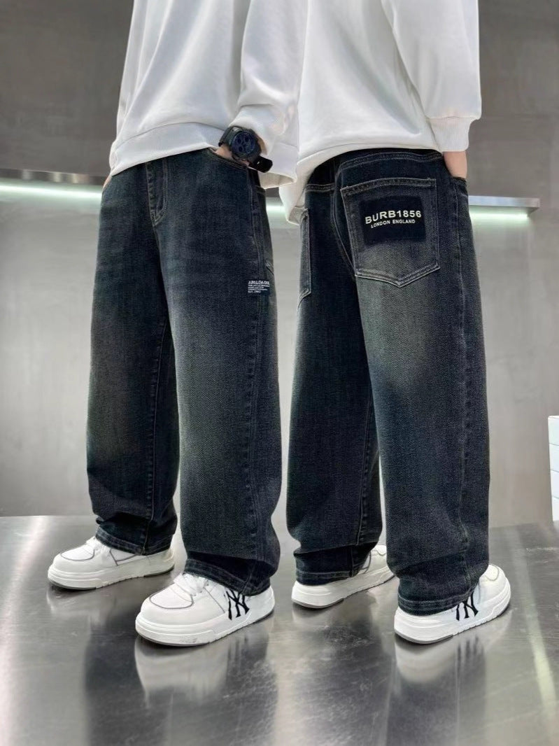 Boy's Jeans Casual Loose Fashionable Teens Children's Pants