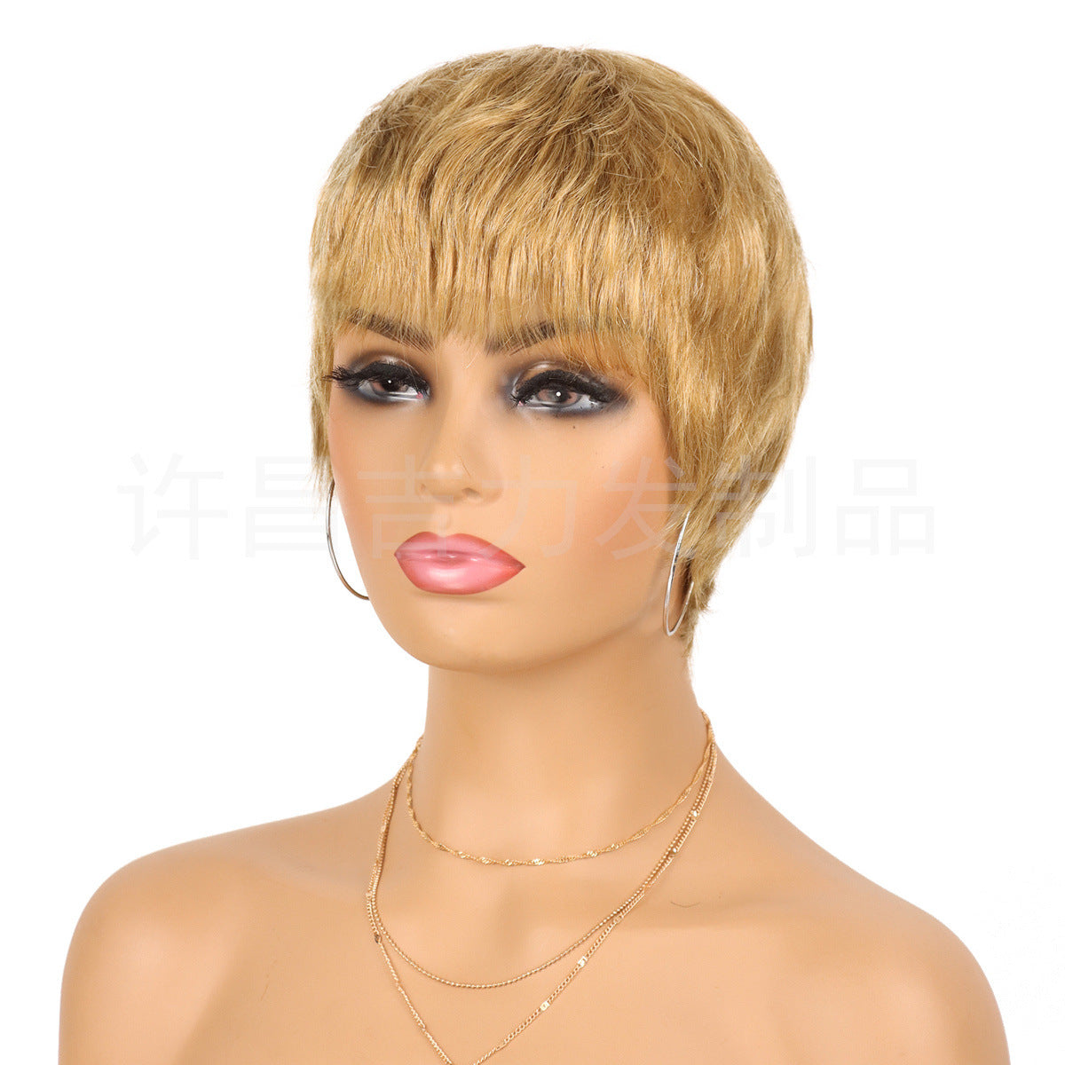 Graceful Trendy Mechanism Human Elf Short Real Hair Wig