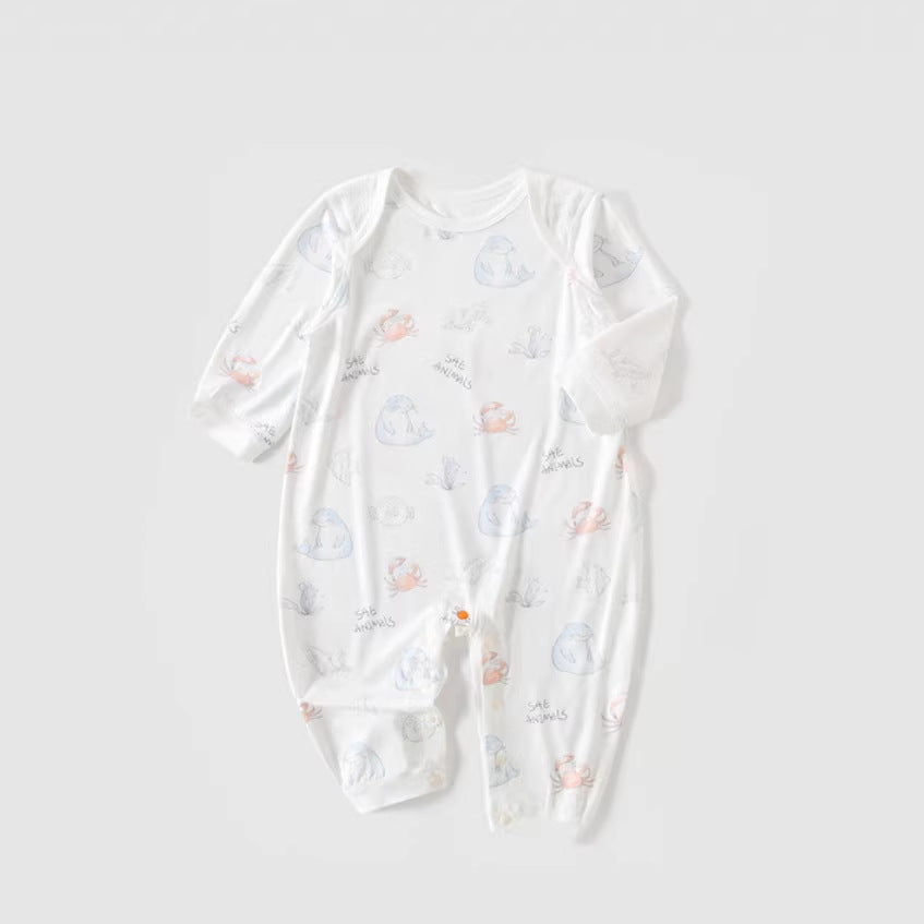 Class Breathable Bamboo Fiber Romper Male Female Summer Thin Long Jumpsuit, Climbing Suit