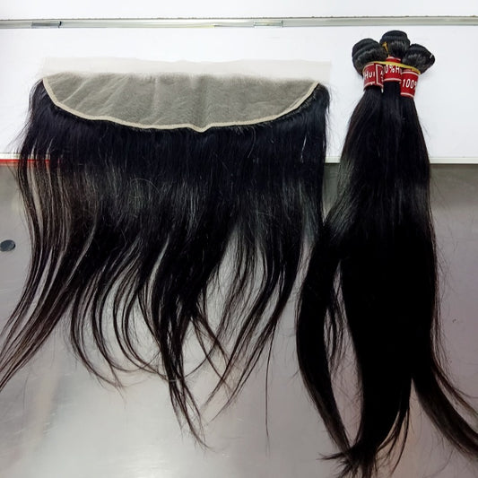 Versatile Bundles With Lace Human Sets Real Hair Wig
