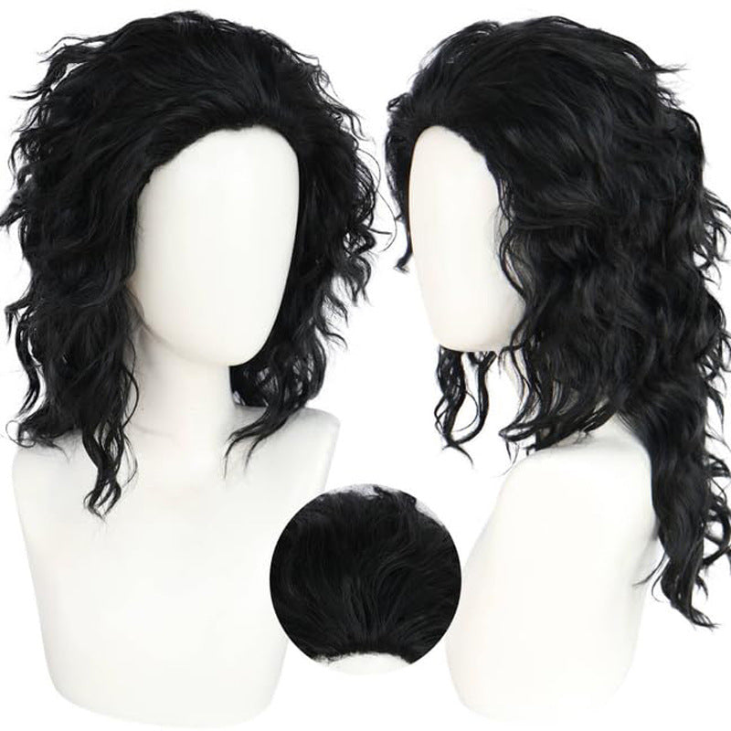 Festival Jackson Mid-length Hat Glasses Set Cos Wig